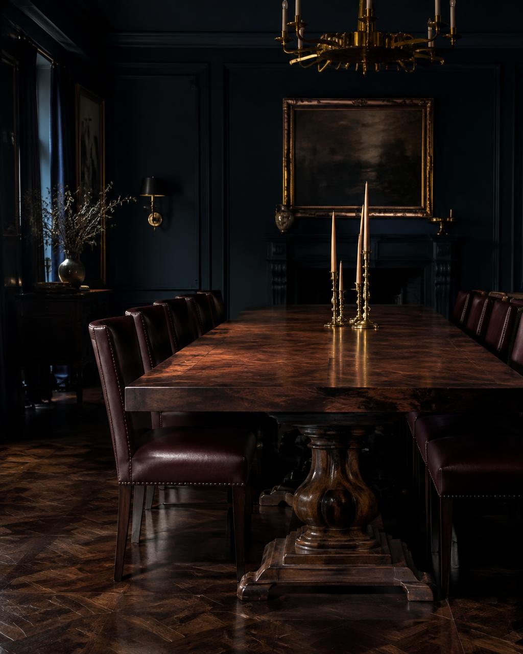The Heritage Table in Solid walnut · Carved pedestal